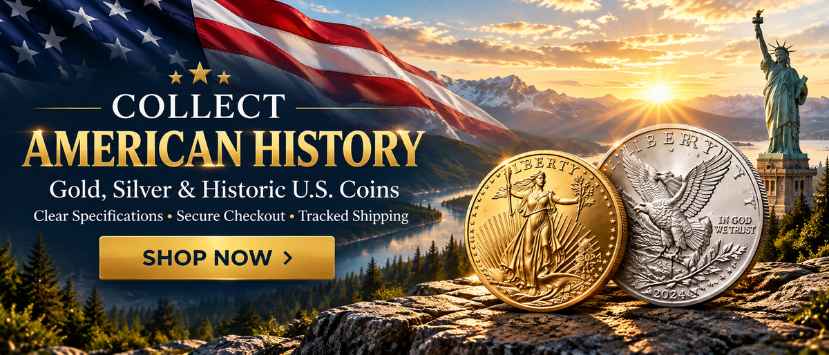 American Coin Archive gold and silver collectible coins banner